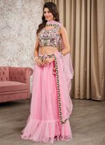 Net Baby Pink Engagement Wear Sequins Work Lehenga Choli